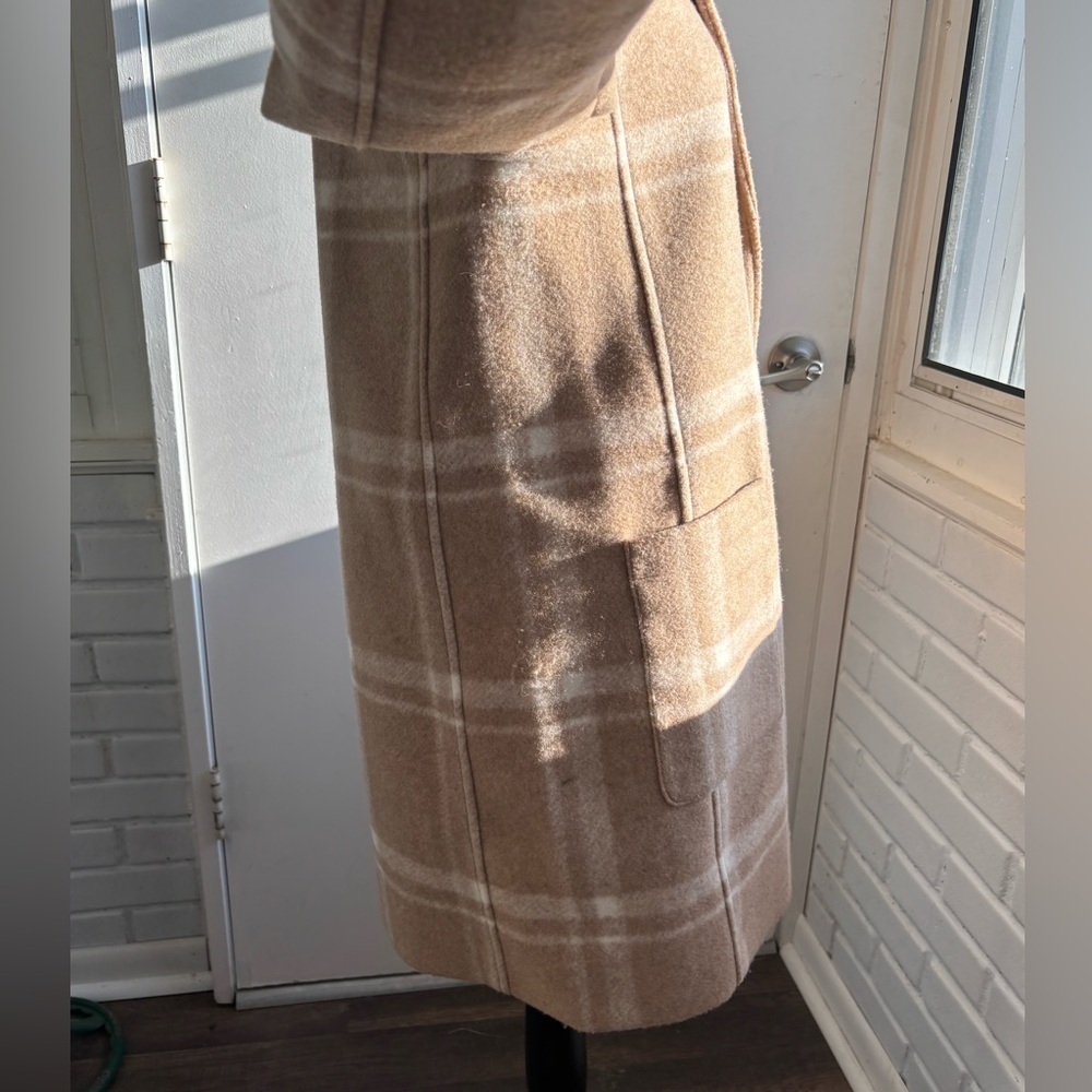 Untuckit Willa Wool Blend Tan Plaid Jacket Small workwear winter holiday‎ preppy - Picture 4 of 14